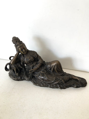 STATUA BUDDHA TIPO IN METALLO H15XL29XP8 CM