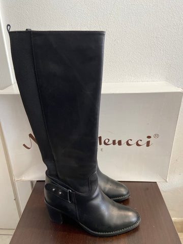 STIVALI NINA MEUCCI MIS.37 NERO IN PELLE C7SCATOLO