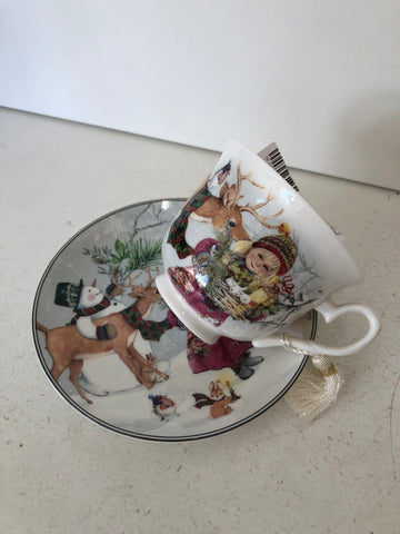 TAZZA + PIATTO IN PORCELLANA H8XDIAMETRO15 CM