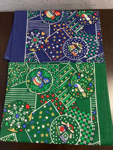 COPPIA STROFINACCI NATALIZI VERDE/BLU