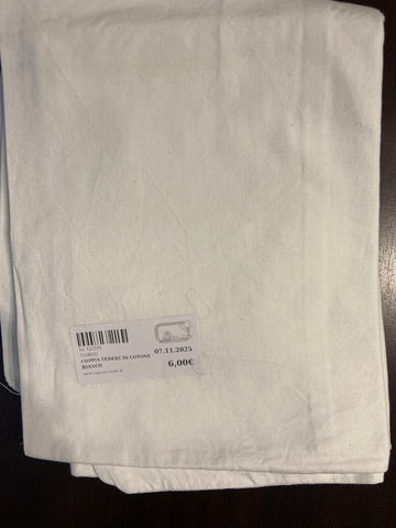 COPPIA FEDERE IN COTONE BIANCO