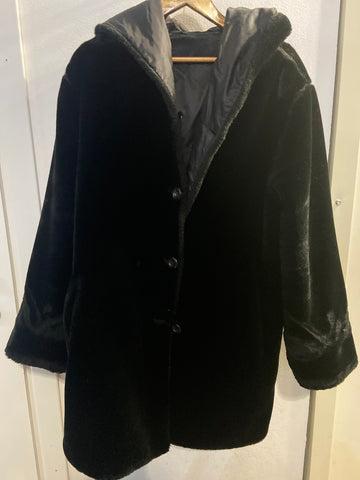 GIACCONE LUISA SPAGNOLI TGM NERO DOUBLEFACE ECOPELLICCIA/TESSUTO