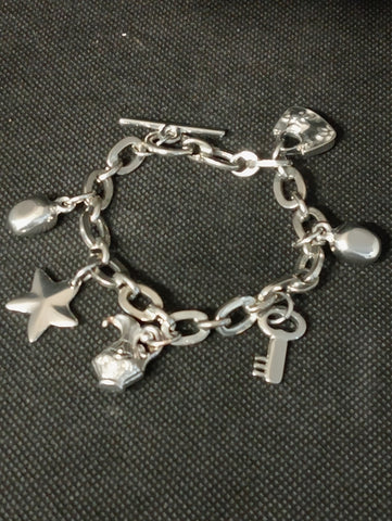 BRACCIALE C/CIONDOLI ARGENTATO