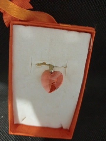 CIONDOLO CUORE ROSA TIPO SWAROVSKI