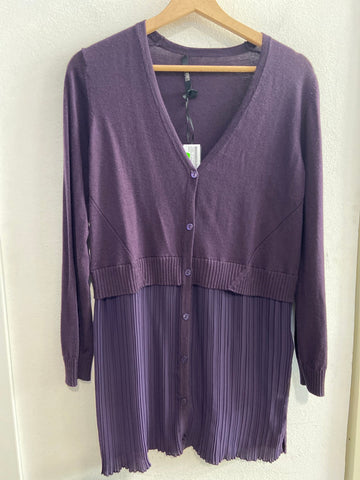GIACCA CARDIGAN SEVENTY TG40 VIOLA(PARI AL NUOVO)