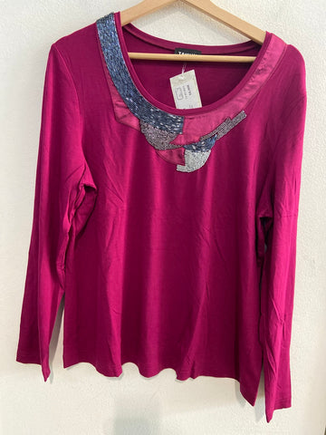 MAGLIA TAIFUN TG44 FUCSIA C/PAILETTES
