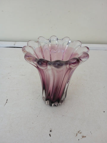 VASO IN VETRO STILE MURANO H10XDIAMETRO5 CM ( CON IMPERFEZIONE )
