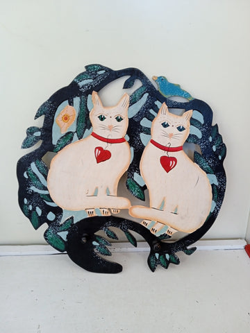 APPENDINO MURALE DUE POSTI GATTI DIAMETRO 45 CM