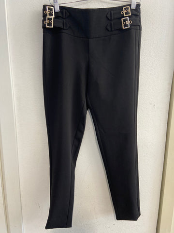 PANTALONE GUESS TG44 NERO C/FIBBIE DORATE