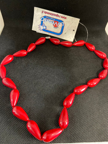 COLLANA PIETRE A GOCCIA ROSSE