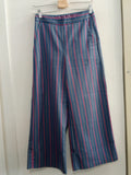 PANTALONE MATHILDA J.TG40 BLU A RIGHE FUCSIA