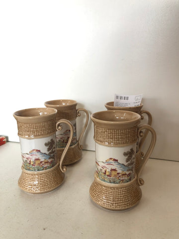 4 BOCCALI DA BIRRA IN PORCELLANA SESTO FIORENTINO H14XDIAMETRO5 CM