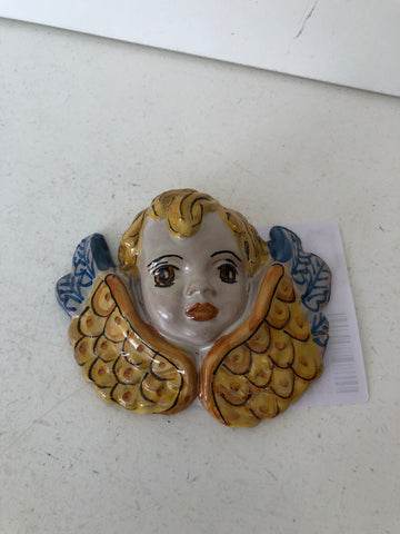 BUSTO ANGELO IN CERAMICA GULINO CALTAGIRONE H8XL10 CM