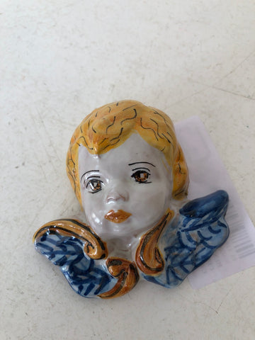 BUSTO ANGELO IN CERAMICA GULINO CALTAGIRONE H8XL8 CM