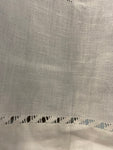 TELO BAGNO L120X165CM LINO BIANCO C/RICAMO FILET E SFILATO SICILIANO