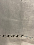 TELO BAGNO L120X165CM LINO BIANCO C/RICAMO FILET E SFILATO SICILIANO
