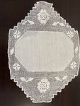 CENTRINO L30X22CM LINO BIANCO SFILATO SICILIANO