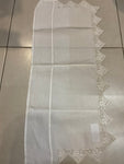 STRISCIA L39X90CM LINO BIANCO C/RICAMO 500