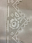 STRISCIA L39X90CM LINO BIANCO C/RICAMO 500