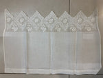 STRISCIA L43X68CM PER VETRINETTA LINO BIANCO C/RICAMO 500