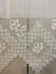 STRISCIA L43X68CM PER VETRINETTA LINO BIANCO C/RICAMO 500