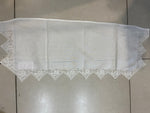 STRISCIA L33X85CM LINO BIANCO C/RICAMO 500