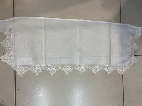 STRISCIA L33X85CM LINO BIANCO C/RICAMO 500