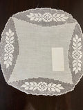 CENTRINO L26X27CM LINO BIANCO C/RICAMO 500