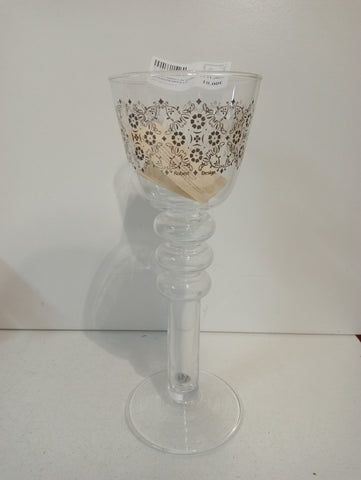 PORTA CANDELA IN VETRO H30XDIAMETRO10 CM