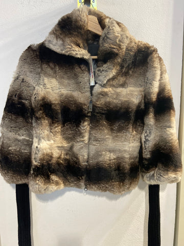 GIUBBOTTO ANNARITA N. TG42 BEIGE/MARRONE IN ECOPELLICCIA