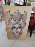 STAMPA SU TELA TESTA DI MORO DONNA L60X100CM