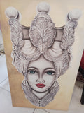 STAMPA SU TELA TESTA DI MORO DONNA L60X100CM
