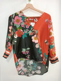 CAMICIA  OLTRE TG44 ROSSO/NERO FANTASIA FIORI