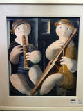 QUADRO OLIO SU TELA MUSICANTI NAIF  35X40