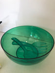 INSALATIERA IN PLASTICA VERDE +COPPIA MESTOLI H10XDIAMETRO25 CM
