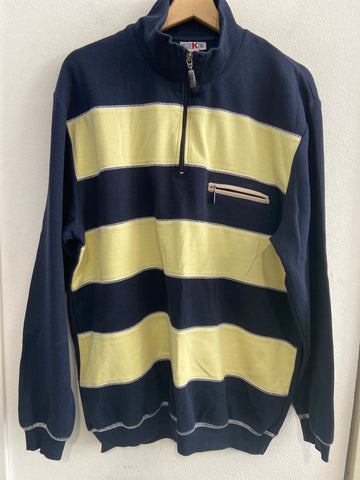 MAGLIONCINO ROGER KENT TGXL RIGHE BLU/GIALLO
