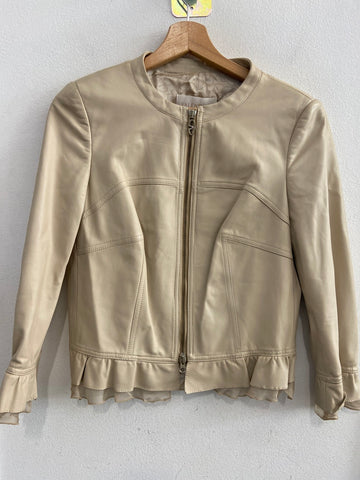 GIUBBINO VALENTINO TG 42 PELLE BEIGE
