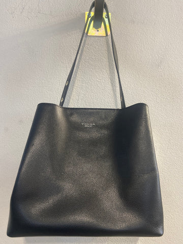BORSA TOSCA BLU IN PELLE NERA