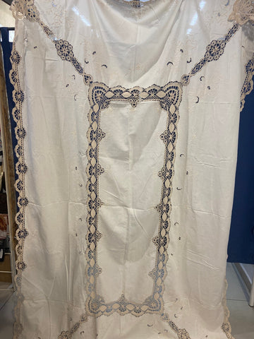 TOVAGLIA L240X160CM STILE BURANO C/RICAMO ECRU'