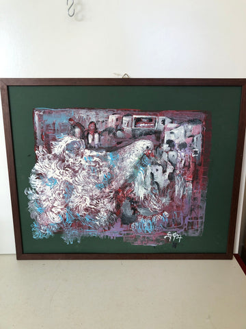 OLIO SU CARTONCINO GIOVANNI LA ROSA H42XL51 CM