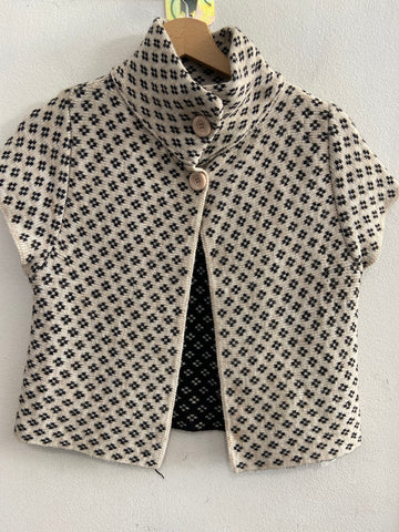 GIACCHINO GILET TGM PANNA/NERO FANTASIA