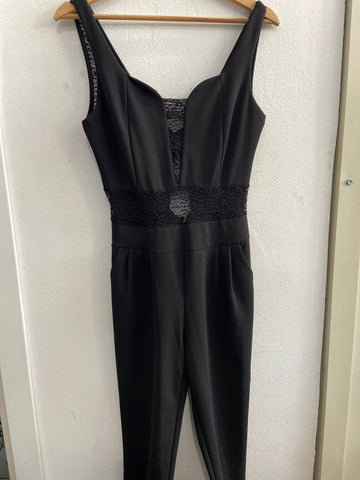 TUTA DONNA TGM NERO C/RIPORTO IN PIZZO