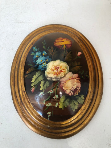 TONDO IN LEGNO C/OLIO DIPINTO A MANO D 28CM