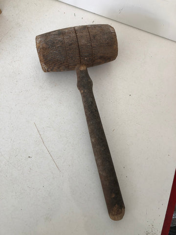 ANTICA MAZZUOLA IN LEGNO H35XL14 CM