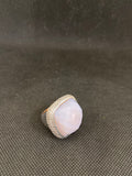 ANELLO IN ARG925 C/PIETRA ROSA E STRASS