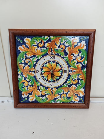 OROLOGIO IN CERAMICA DI CALTAGIRONE 34 X34