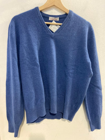 MAGLIONE GRANSASSO TG46 AZZURRO LANA E CASHMERE UOMO