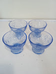 4 COPPE IN VETRO AZZURRO
