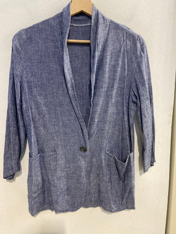 GIACCA DONNA TOMMY HILFIGER TGS MISTO LINO AZZURRO