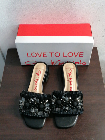 SANDALO LOVETOLOVE MIS.39 NERO C/PIETRE C/SCATOLO
